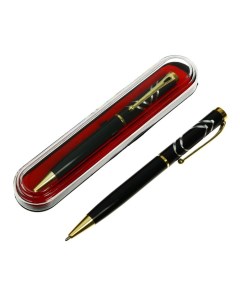 Шариковая ручка подарочная Корав футляре поворотная корпус черный с золотым Calligrata