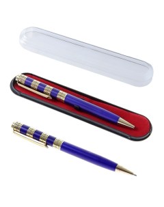 Шариковая ручка подарочная в футляре син с золотистыми вставками Р Calligrata