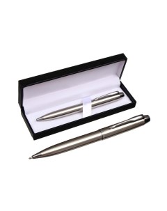 Шариковая ручка подарочная в кожзам футляре поворотная Атлантик корпус серебро Calligrata