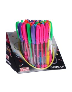 Ручка гелевая Neon Gel Colored 1мм набор цветов держатель 2290 S60 Pensan