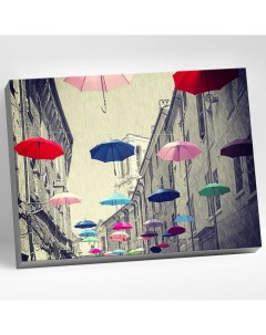 Картина по номерам 40 x 50 см Разноцветные зонтики 20 цветов Molly