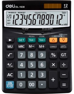 Калькулятор настольный Core E1630 черный 12 разр Deli