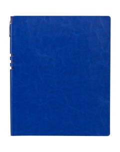 Бизнес тетрадь Light Book А4 96л клетк цв срез кожз синий юта ручка Attache