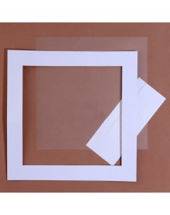 Паспарту размер рамки 30 х 30 прозрачный лист клейкая лента цвет белый Nobrand