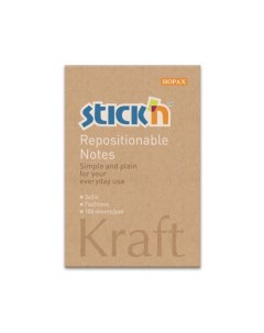 Упаковка блоков самоклеящихся 21638 76x51 100 л Kraft Notes 12шт в упаковке Stick`n