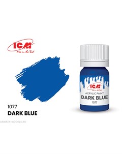 C1077 Краска для творчества 12 мл цвет Тмно синийDark blue Icm-color