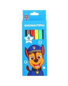 Фломастеры 6 цветов в картонной коробке Paw patrol