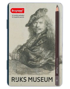 Набор карандашей чернографитных Rijks Museum Рембрандт Автопортрет 2H 9B 12 шт Bruynzeel