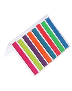 Блок закладки с липким краем 6 мм х 48 мм пластик 20 листов флуоресцентный 8 цветов Calligrata