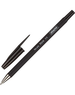 Ручка шариковая Style 0 5мм прорезин корп черный ст 8шт Attache