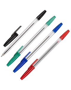 Ручка шариковая Economy Elementary набор 4 цвета 0 5мм 5шт Attache