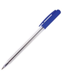 Ручка шариковая автоматическая Basic BPR 243 СИНЯЯ корпус прозрачный узел 0 8 Staff
