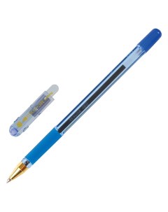 Ручка шариковая масляная с грипом MC Gold СИНЯЯ корпус тонированный синий Munhwa