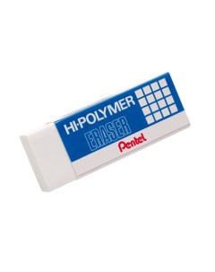 Ластик Hi Polymer Eraser 43х17х11 5мм белый картонный держат ZEH05 Pentel
