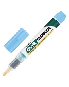 Маркер меловой Chalk Marker 3 мм ГОЛУБОЙ сухостираемый для гладких поверхно Munhwa