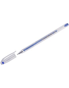 Ручка гелевая Hi Jell Metallic синяя металлик 0 7мм 12шт Crown