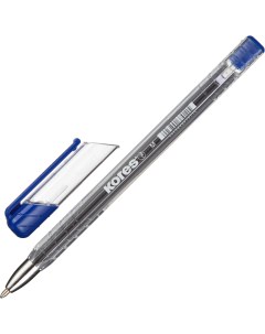 Ручка шариковая неавтоматическая К11 M 1мм треуг корп маслян син 3шт Kores