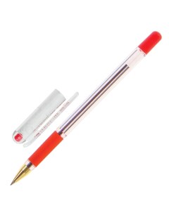 Ручка шариковая масляная с грипом MC Gold КРАСНАЯ корпус прозрачный узел 0 5 Munhwa