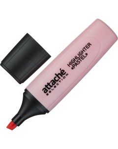 Маркер текстовыделитель Selection Pastel 1 5 мм розовый 5шт Attache