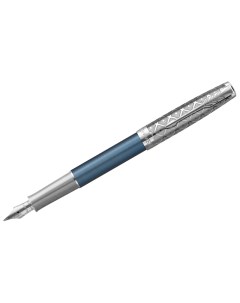 Ручка перьевая Sonnet Metal Blue Lacquer CT черная 0 8мм подарочная упаковка Parker