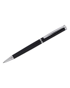 Ручка шариковая Impero синяя 1 0мм корпус черный серебро поворотн пода Delucci