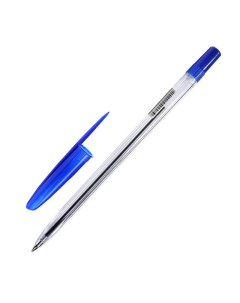 Ручка шариковая 111 синяя 0 7мм прозрачный корпус РС21 30шт Стамм