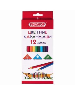 Набор цветных карандашей 12 цв арт 181806 10 наборов Пифагор