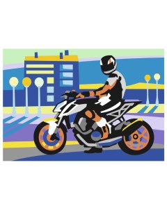 Картина по номерам Мотоциклист Ркн 073 Лори
