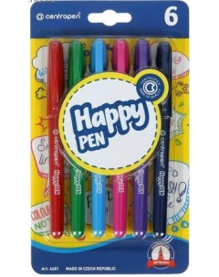 Фломастеры 6 цветов Happy Pen Centropen