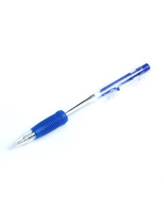 Ручка шариковая автоматическая 0 5 мм стержень синий корпус прозрачный с резиновым дер Nobrand