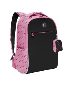 Рюкзак школьный RG 367 2 1 черный розовый Grizzly