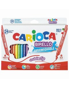 Фломастеры двухсторонние Birello 24 цвета суперсмываемые 41521 2 шт Carioca