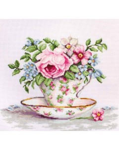 Набор для вышивания Цветы в чайной чашке Luca-s