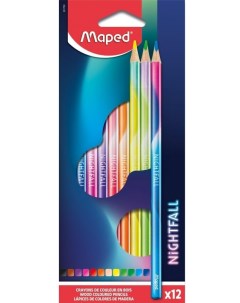 Карандаши цветные Nightfall 12 цветов d 2 9мм декорированные в картонной коробке Maped