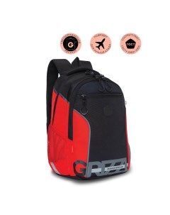 Рюкзак школьный черный красный серый RB 259 1 Grizzly