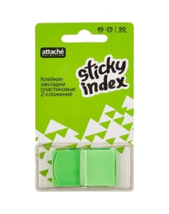 Клейкие закладки Selection пластиковые цвет зеленый 50 листов 25х45 мм 479040 Attache