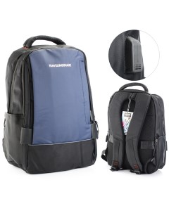 Рюкзак 2 отделения 1 накладной и боковой карман USB выход черный синий Travelingshare