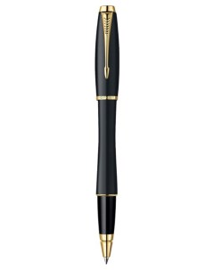 Ручка роллер Urban Muted Black GT черная 0 5 мм корпус черный золото Parker