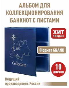 Альбом Стандарт карта для бон банкнот с 10 л АКГ 10БСиний Альбомов