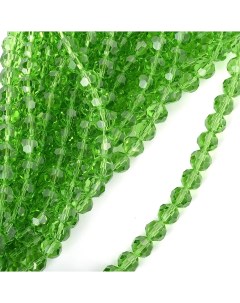 Бусины Рондель стекло на нитях d 12 мм цвет 13 зеленый 50 бусин Tby