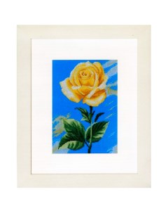 Набор для вышивания Желтая роза на синем 20 х 28 см 35046 Lanarte