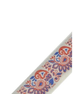 Лента Славянский орнамент Оберег B 32 мм бело сине красная 50 м Tby