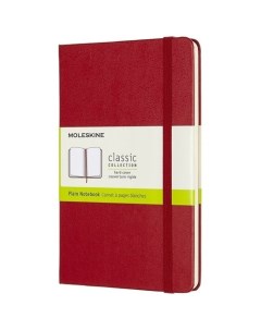 Блокнот нелинованный Classic Medium 240 страниц 11 5 х 18 см красный Moleskine