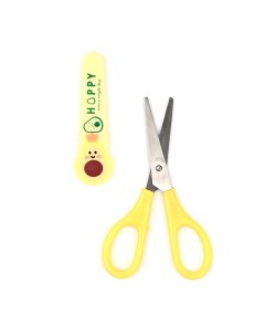 Детские канцелярские ножницы Авокадо в чехле 14 см желтые Mc-basir