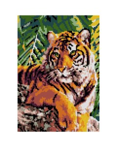 Алмазная мозаика 21 х 30 см полное заполнение Тигр на камне Лори