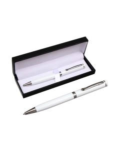 Шариковая ручка подарочная в кожзам футляре Коломбо белый с серебром Calligrata
