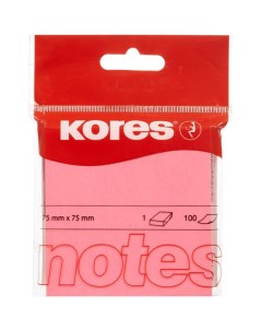 Стикеры 330461 2 для заметок 75х75 неоновая розовая 100 листов 2 штуки Kores