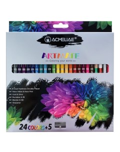 Цветные карандаши художественные для рисования 24 штуки Acmeliae
