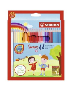 Набор цветных карандашей Swans в выдвигающемся футляре подставке 48 цветов картон Stabilo