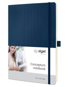 Блокнот в линейку с эластичной резинкой A4 Conceptum темно синий 194 страницы Sigel